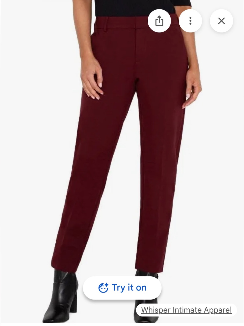 Liverpool Women's Ankle Pants in Burgundy